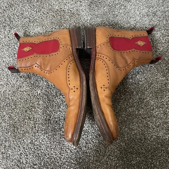 Jeffrey West Tan Chelsea Western Boots Size 9.5